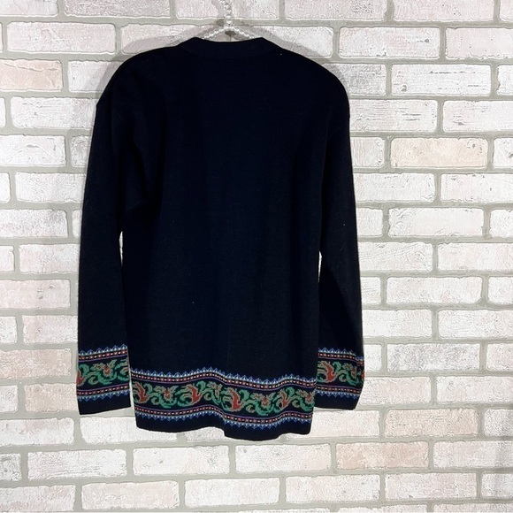 Pendleton Vintage Black Wool V Neck Button Front Cardigan Sweater Size S - Picture 10 of 11